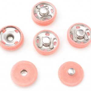 Lot de 5 boutons de pression recouvert à coudre rose 1.8cm 