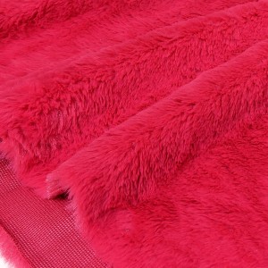 Destock 1.5m tissu fausse fourrure rose foncé largeur 175cm 