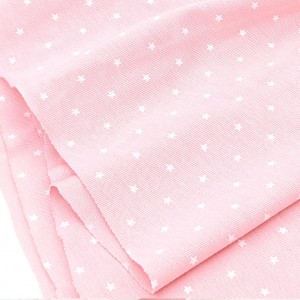 Destock 2.1m tissu jersey coton fluide étoile rose largeur 183cm