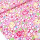 Destock 1.5m tissu coton patchwork fleuri rose largeur 158cm