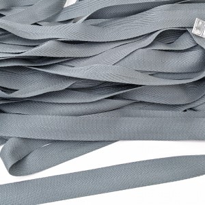Déstock 23m ruban sergé polyester doux fluide gris largeur 2cm