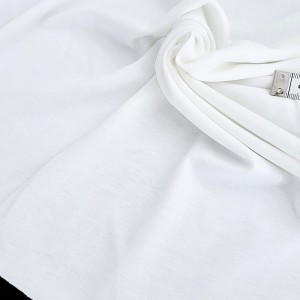 Destock 1m tissu jersey coton soyeux blanc largeur 165cm 