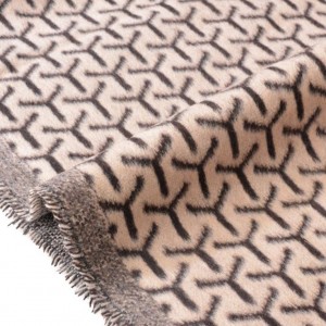 Destock 1.5m tissu velours de laine doux fluide motif tissé largeur 148cm 