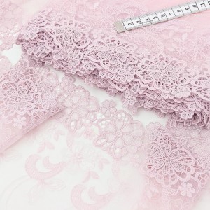Destock lot 4.8m dentelle guipure tulle brodé broderie haute couture largeur 19cm
