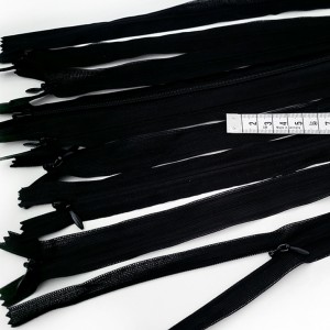 Destock 9 fermetures glissière zip invisible noire longueur 30cm
