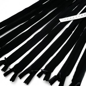 Destock 10 fermetures glissière zip invisible noire longueur 36-40cm