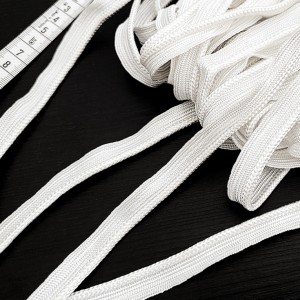 Déstock lot 18m passepoil tressé polyester blanc largeur 12mm