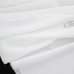 Destock 2.5m tissu crépon coton extra doux écru largeur 150cm 