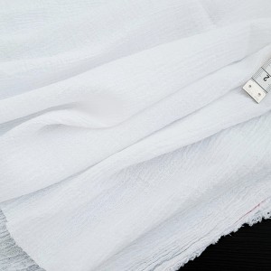 Destock 0.9m tissu crépon coton extra doux blanc largeur 118cm 