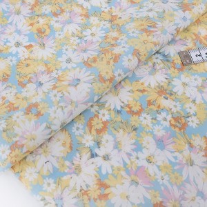 Destock 0.5m tissu japonais batiste coton soyeux motif fleuri largeur 109cm