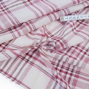 Destock 1.3m tissu voile lin coton extra doux carreaux tissés  largeur 150cm