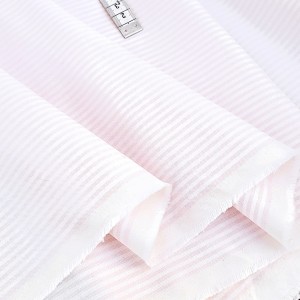 Destock 2m tissu oxford coton soyeux rayures tissées rose blanc largeur 150cm 