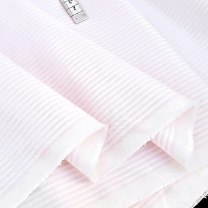 Destock 1.75m tissu oxford coton soyeux rayures tissées rose blanc largeur 150cm 