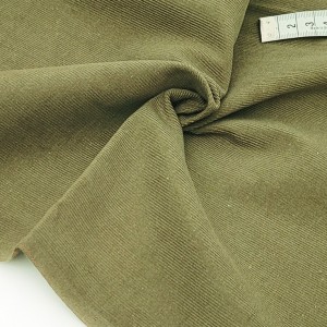 Destock 0.48m tissu velours milleraies fin coton doux kaki largeur 113cm
