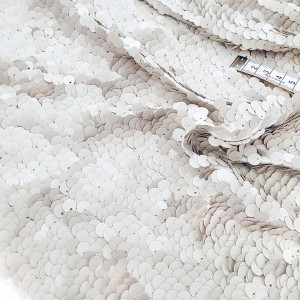 Destock 1.2m tissu sequins sirène lourd sur jersey viscose fluide haute couture largeur 150cm