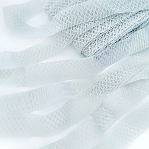 Destock 20m ruban élastique jacquard aéré doux spécial lingerie gris largeur 2.3cm