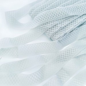 Destock 19.5m ruban élastique jacquard aéré doux spécial lingerie gris largeur 2.3cm