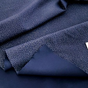 Destock 1.48m tissu jersey séchage rapide polyester doux fluide pois argenté largeur 143cm