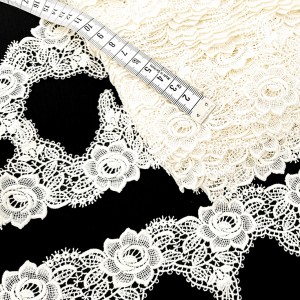 Destock lot 15m dentelle guipure fine fluide haute couture écrue largeur 6.5cm