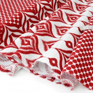 Destock 2.05m tissu damassé jacquard coton doux imprimé géométrique largeur 146cm