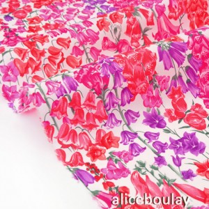 Desctock tissu liberty tana lawn birkbeck rose rouge 0.83m