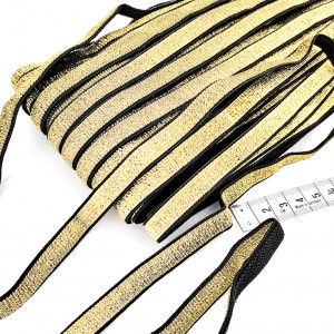 Destock lot 18.8m ruban élastique plat épais doré velouté largeur 1.1cm
