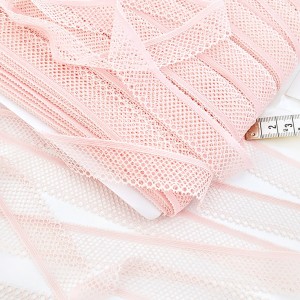 Déstock 218m dentelle élastique japonaise lingerie douce fluide rose clair largeur 2.3cm