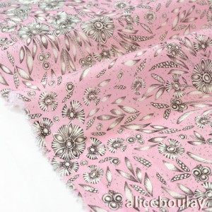 Destock tissu liberty tana lawn lady zadie rose 0.83m