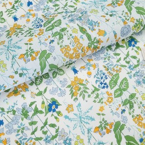 Tissu liberty tana lawn field flowers vert 1.05m