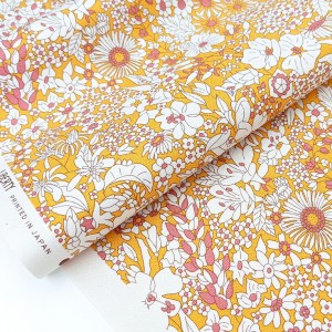 Tissu liberty toile margerie jaune 0.86m