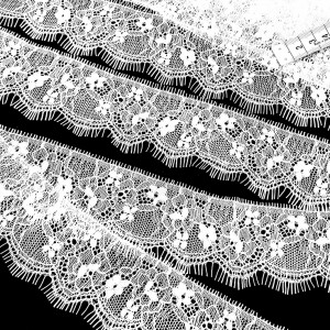Déstock lot 14.5m dentelle de calais fine douce blanche largeur 5cm