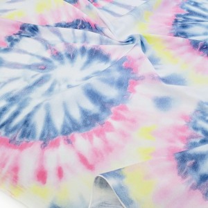 Destock 2.1m tissu jersey coton fin imprimé tie and dye largeur 180cm