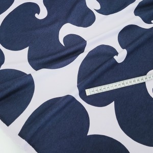 Destock 2.1m tissu jersey coton imprimé marine mauve largeur 180cm