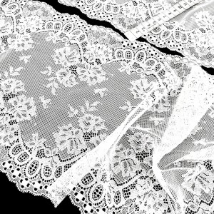 Déstock 5.6m dentelle élastique douce fluide blanche écrue largeur 23cm