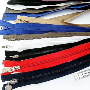 Destock 7 fermetures glissière zip séparable multicolore longueur 56-79cm