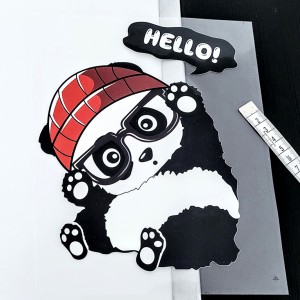 Destock transfert textile thermocollant applique panda taille 22x17cm