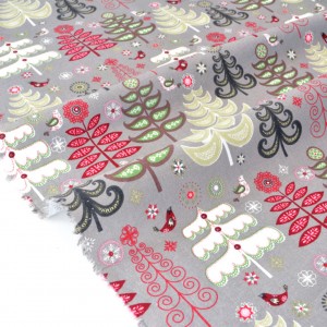 Tissu américain-Thème Noël-les jolis sapin de Noël sur fond gris taupe x 50cm 