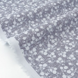 Tissu américain fleuri couleur gris ton sur ton x 50cm 