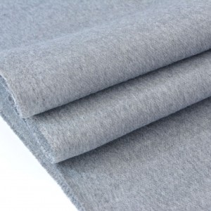 Tissu velours de laine doux fluide gris coupon 150cm x148cm