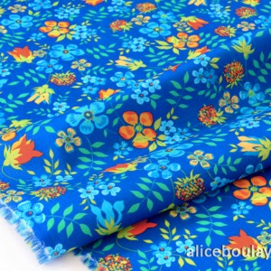 -10%Tissu Liberty Tana Lawn 74x136cm Edenham Orange bleu 