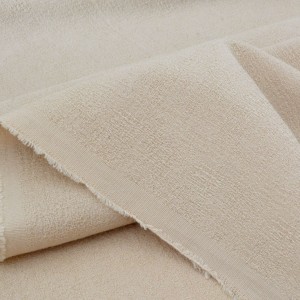 Tissu lin et coton façonné doux sable x 50cm 