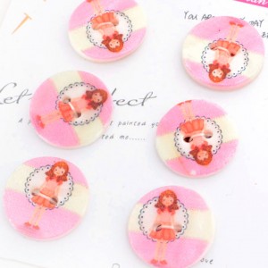 6 boutons nacre fantaisie pour collectionner mademoiselle en jupe taille 20mm 