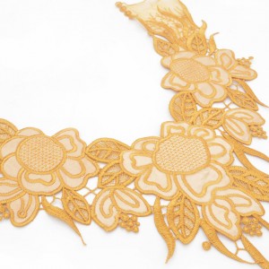 Encolure appliqué dentelle guipure polyester or pour adulte x 1 unité