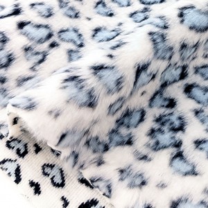 2m tissu fausse fourrure léopard bleu largeur 170cm 