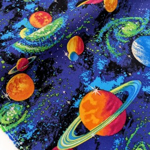 Tissu américain les planètes du système solaire x 50cm 