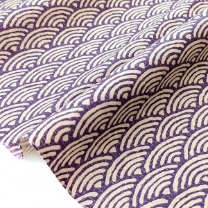 Tissu japonais coton vague Seigaiha prune x 50cm 