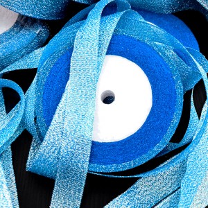 Déstock bobine 22m ruban bleu pour emballage cadeau largeur 2cm