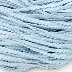 Destock 80m galon en coton bleu pâle largeur 5mm