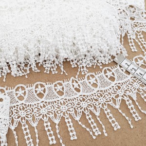 Destock lot 13m dentelle guipure satinée polyester largeur 7.8cm