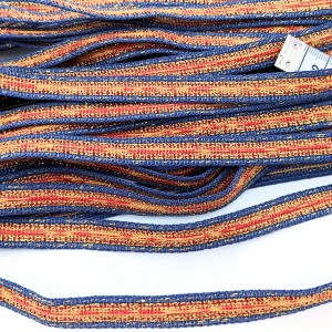 Déstock 8.5m galon ruban bleu orange doré  largeur 1.2cmu 